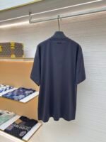 Balenciaga gray circle embroidered round neck short sleeved shirt - Image 2