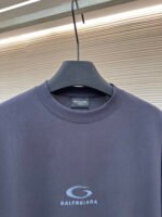 Balenciaga gray circle embroidered round neck short sleeved shirt - Image 3