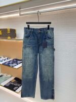 LOUIS VUITTON embossed workwear jeans