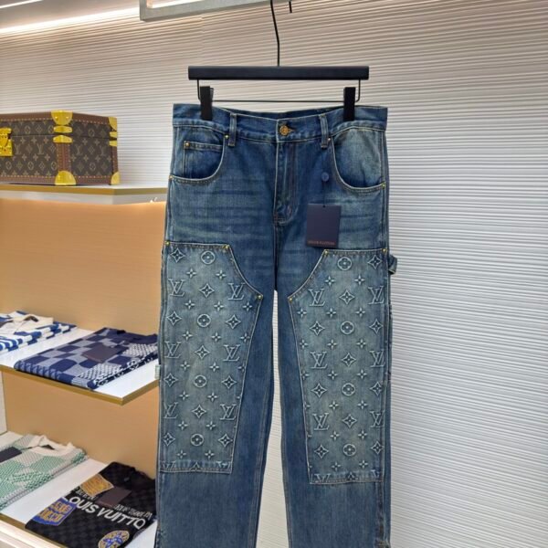 LOUIS VUITTON embossed workwear jeans
