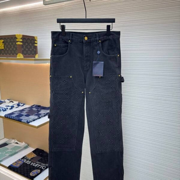LOUIS VUITTON embossed workwear jeans
