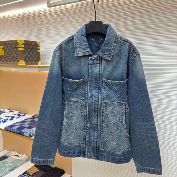 LOUIS VUITTON embossed pocket denim jacket