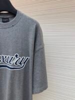 Balenciaga Luxury Letter Patch Round Neck Short Sleeve - Image 7