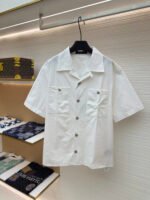 LOUISHUITTON single breasted embossed short sleeved shirt
