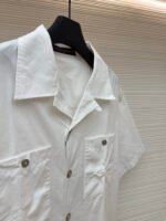 LOUISHUITTON single breasted embossed short sleeved shirt - Image 4