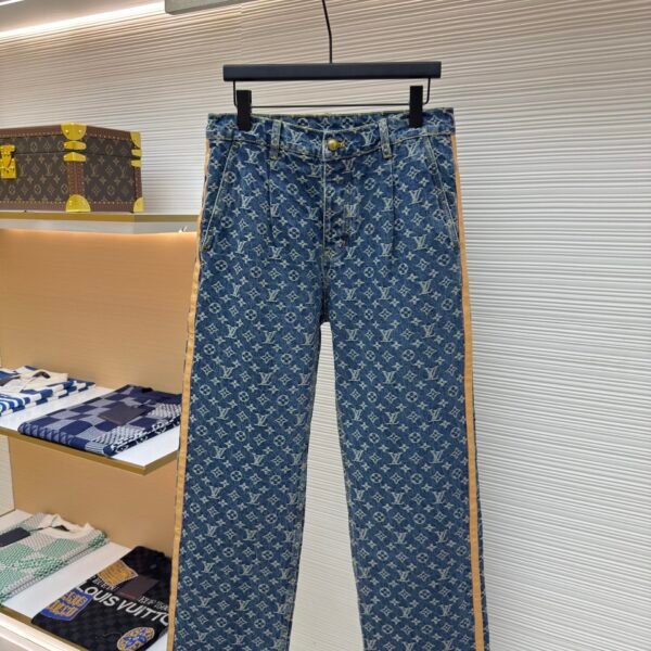 LOUIS VUITTON Jacquard Full Print Seam Edge Jeans