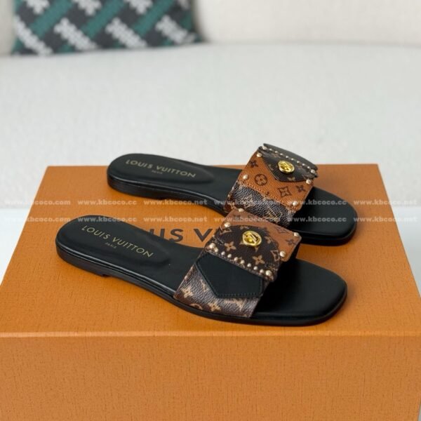 Louis Vuitton Frame Patent Canvas PrintedFlip Flops