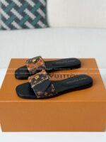Louis Vuitton Frame Patent Canvas PrintedFlip Flops - Image 2
