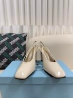 Prada Square Toe Chunky Heel Sandals / Heel Height: 8.5cm - Image 3