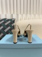 Prada Square Toe Chunky Heel Sandals / Heel Height: 8.5cm - Image 14