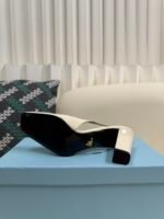 Prada Square Toe Chunky Heel Sandals / Heel Height: 8.5cm - Image 13