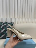 Prada Square Toe Chunky Heel Sandals / Heel Height: 8.5cm - Image 7