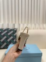 Prada Square Toe Chunky Heel Sandals / Heel Height: 8.5cm - Image 6