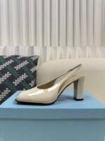 Prada Square Toe Chunky Heel Sandals / Heel Height: 8.5cm - Image 4