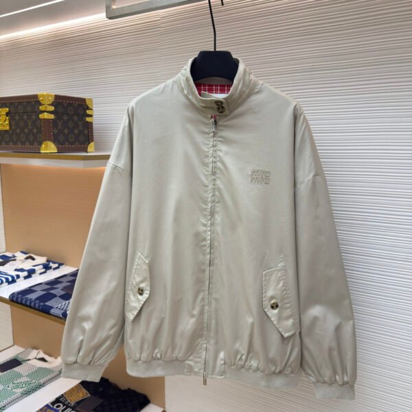 MIUMIU autumn and winter new stand up collar loose long sleeved jacket