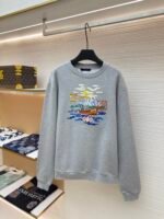 LOUIS VUITTON Fishing Embroidered Round Neck Hoodie