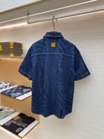 LOUISHUITTON tree patterned denim short sleeved long sleeved shirt - Image 2
