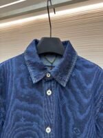 LOUISHUITTON tree patterned denim short sleeved long sleeved shirt - Image 9