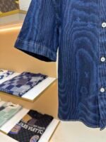 LOUISHUITTON tree patterned denim short sleeved long sleeved shirt - Image 6