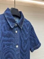 LOUISHUITTON tree patterned denim short sleeved long sleeved shirt - Image 4