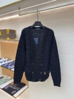 LOUIS VUITTON Twisted Flower Double breasted Knitted Cardigan