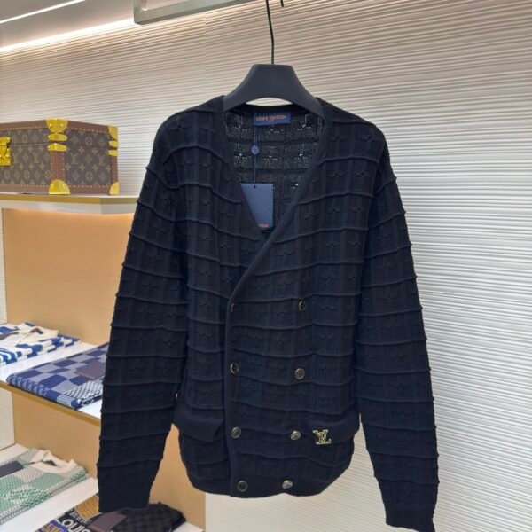 LOUIS VUITTON Twisted Flower Double breasted Knitted Cardigan