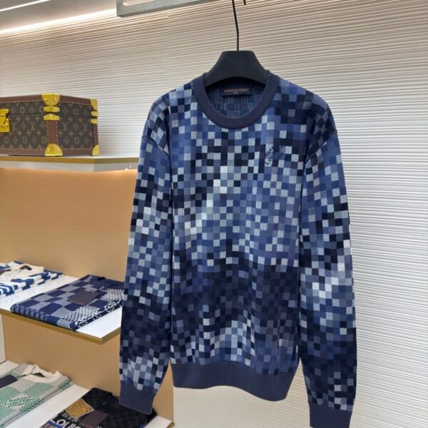 LOUIS VUITTON mosaic jacquard pullover sweate