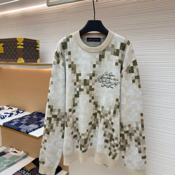 LOUIS VUITTON mosaic jacquard pullover sweater