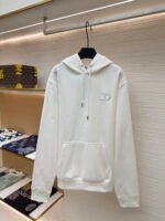 DIOR logo embroidered long sleeved hoodie