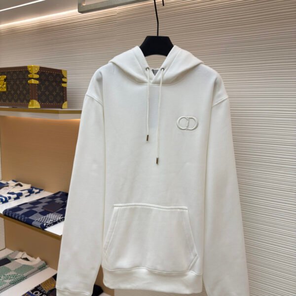 DIOR logo embroidered long sleeved hoodie