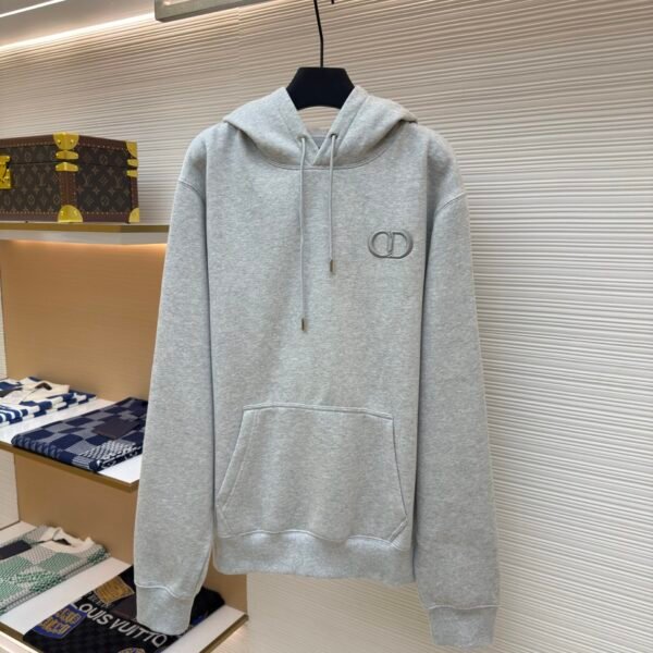 DIOR logo embroidered long sleeved hoodie