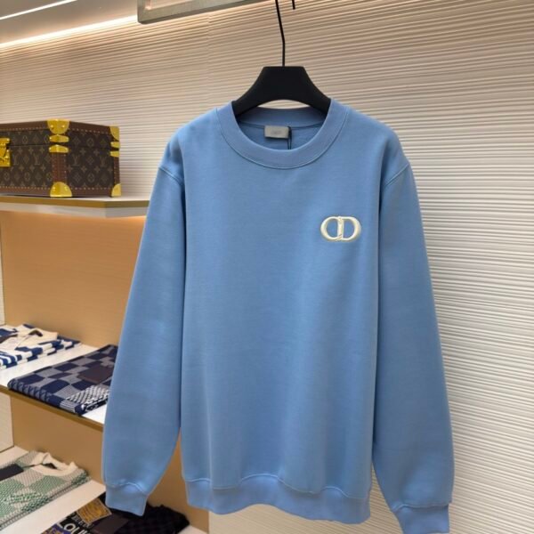 DIOR logo embroidered long sleeved hoodie