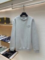 DIOR logo embroidered long sleeved hoodie