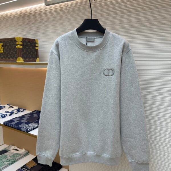 DIOR logo embroidered long sleeved hoodie