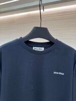 MIUMIU round neck navy blue long sleeved shirt - Image 9