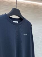 MIUMIU round neck navy blue long sleeved shirt - Image 4