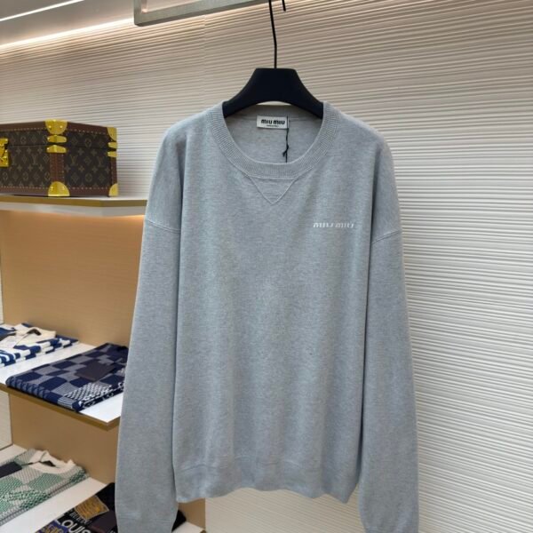 MIUMIU round neck gray sweater