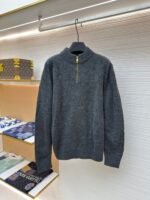 LOUIS VUITTON Inlaid Dark Pattern Zipper Woolen Sweater