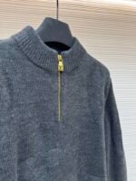 LOUIS VUITTON Inlaid Dark Pattern Zipper Woolen Sweater - Image 8