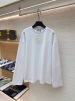 MIU MIU Embroidered Burnt Flower Logo Long Sleeve