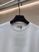 MIU MIU Embroidered Burnt Flower Logo Long Sleeve - Image 9