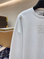 MIU MIU Embroidered Burnt Flower Logo Long Sleeve - Image 8