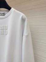 MIU MIU Embroidered Burnt Flower Logo Long Sleeve - Image 7