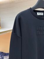 MIU MIU Embroidered Burnt Flower Logo Long Sleeve - Image 4