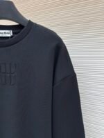 MIU MIU Embroidered Burnt Flower Logo Long Sleeve - Image 5