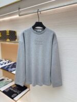 MIU MIU Embroidered Burnt Flower Logo Long Sleeve