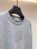 MIU MIU Embroidered Burnt Flower Logo Long Sleeve - Image 8