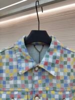 LOUIS VUITTON Colorful Checkered Denim Coat - Image 4