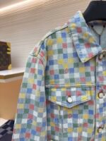 LOUIS VUITTON Colorful Checkered Denim Coat - Image 3