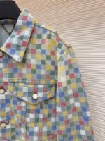 LOUIS VUITTON Colorful Checkered Denim Coat - Image 5